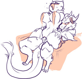 anthro areola arm_around_head balls beak bent_legs big_breasts blush bodily_fluids bodily_fluids_in_pussy bouncing_breasts breasts cum cum_in_vagina cum_inside duo erection extended_arms feathers female female_on_top female_penetrated fur genital_fluids genitals grabbing_both_legs grabbing_both_thighs grey_body grey_feathers hand_on_another's_head hand_on_head hands_on_legs hands_on_thighs head_grab kneeling legs_over_edge male male/female male_on_bottom male_penetrating male_penetrating_female nipples non-mammal_breasts non-mammal_nipples on_bottom on_top one_eye_closed open_mouth over_edge penetration penile penile_penetration penis penis_in_vagina reverse_cowgirl_position sex simple_background slightly_chubby spread_legs spreading straddling sweat tail tail_over_edge tail_tuft thick_thighs tuft vaginal vaginal_penetration vulva jinti mythology sven_(seventh) avian bird dragon furred_dragon furred_scalie mythological_creature mythological_scalie scalie restricted_palette