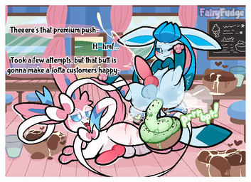 animal_genitalia animal_penis anus balls blue_body blue_eyes blush bodily_fluids border bowl canine_genitalia canine_penis colored_feces container cum cum_on_feces cum_while_pooping cumshot dialogue duo ejaculation embarrassed erection fart feces feces_as_food feces_in_bowl feces_pile feral food_feces genital_fluids genitals green_feces heart_symbol ice_cream_feces inside knot knotted_penis male male/male male_farting male_pooping mint_chocolate_chip one_eye_closed pawpads paws penis pooping pooping_in_container quadruped ribbons_(anatomy) scatplay sound_effects speech_bubble text tongue tongue_out unusual_feces vowelless vowelless_sound_effect vowelless_vocalization white_border fairyfudge nintendo pokemon eeveelution generation_4_pokemon generation_6_pokemon glaceon pokemon_(species) sylveon artist_name digital_media_(artwork) english_text