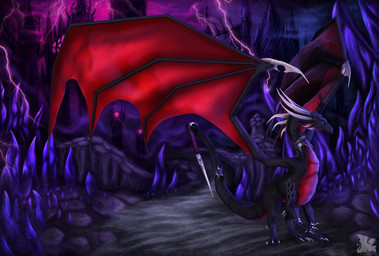 3_fingers 3_toes 8_horns accessory ambiguous_gender arm_markings armlet black_body black_scales blade building countershading detailed_background dewclaw electricity feet feral fingers furgonomics green_eyes horn jewelry lightning long_tail markings membrane_(anatomy) membranous_wings multi_horn multicolored_body neck_spikes outside purple_sky quadruped red_body red_countershading red_scales red_wings ring scales shoulder_markings sky solo standing tail tail_accessory tail_blade tail_jewelry tail_ring tapering_tail thick_tail toes two_tone_body ventral_scales weapon_tail wing_blade wings svartya activision european_mythology mythology spyro_the_dragon the_legend_of_spyro corrupt_cynder cynder dragon mythological_creature mythological_scalie scalie western_dragon 2018 absurd_res adobe_photoshop_(artwork) archived_source digital_media_(artwork) hi_res signature zbrush_(artwork) female_(lore)