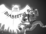 anthro anthrofied barefoot clothing diabeetus digitigrade duo eyewear feet glasses paws proton_pack running scared stripes uniform heresy_(artist) ghostbusters harry_campbell wilford_brimley felid ghost mammal pantherine spirit tiger 2019 4:3 digital_media_(artwork) monochrome reaction_image shaded sketch