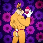 anthro biped buckteeth butt clothing easter_egg egg eyebrows fur gloves hair handwear holding_egg holding_object holidays looking_back male pink_bow pink_clothing pink_nose pink_thong pink_underwear pose rear_view scut_tail short_tail solo tail tan_body tan_fur teeth thong underwear white_clothing white_gloves white_handwear fabfelipe easter the_looney_tunes_show warner_brothers walter_bunny lagomorph leporid mammal rabbit 1:1 2021 digital_drawing_(artwork) digital_media_(artwork) hi_res pinup