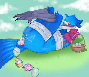 anal anal_beads anal_fluids anal_juice_on_sex_toy anal_juice_string anal_penetration anthro anus basket bodily_fluids bound butt container easter_anal_beads easter_basket easter_egg female holidays lube penetration sex_toy sex_toy_insertion solo tail themed themed_object unknown_artist easter lorolei_(lanfenghuang) avian lilac-breasted_roller
