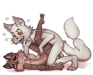 anal anal_penetration anthro anthro_on_anthro anthro_penetrated anthro_penetrating anthro_penetrating_anthro asphyxiation blue_eyes blush bodily_fluids choking circumcised claws clenched_teeth countershading drooling duo erection fur genitals grey_body grey_fur half-closed_eyes humanoid_genitalia humanoid_penis intraspecies kneeling long_tail lying male male/male male_penetrated male_penetrating male_penetrating_male markings narrowed_eyes on_back one_eye_closed open_mouth penetration penis questionable_consent saliva sex simple_background striped_body striped_fur striped_markings striped_tail stripes tail tail_markings tears teeth tongue tongue_out whiskers white_background white_body white_fur yellow_eyes yellow_sclera enookie lackadaisy rocky_rickaby virgil_(lackadaisy) domestic_cat felid feline felis mammal digital_media_(artwork) hi_res source_request