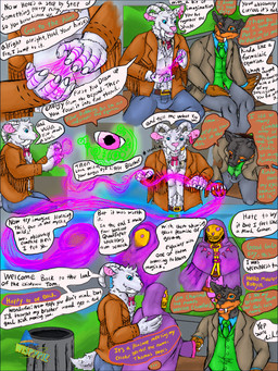 anthro belly_tuft bench black_body black_fur blue_eyes bone border bottomwear brown_body brown_fur chest_tuft cloak clothed clothed_anthro clothed_male clothing coat comic_panel dialogue ear_piercing ear_ring facial_hair family fangs fully_clothed fully_clothed_anthro fully_clothed_male fur gesture goatee gold_body greeting group hand_on_back hand_on_lap handshake heterochromia horn jacket jewelry looking_at_another magic magic_user male male_anthro multicolored_body multicolored_fur muscular muscular_anthro muscular_male necklace necktie notched_ear orange_body orange_fur outside pants piercing pink_eyes pink_nose plant pupils purple_eyes ring_piercing shirt shirtless shirtless_anthro shirtless_male shrub sitting skeleton speech_bubble standing summoning tail talking_to_another teeth text topwear transparent_border trash_can trio tuft unusual_pupils vest white_body white_fur wispypie mythology robyn_crawford warren_crawford bovid canid canine caprine goat humanoid hybrid mammal mythological_canine mythological_creature vampire werecanid werecanine werecreature werewolf 3:4 alpha_channel comic digital_drawing_(artwork) digital_media_(artwork) english_text hi_res brother_(lore) sibling_(lore)