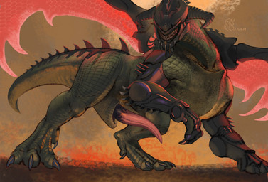 armor bodily_fluids claws cum cybernetic_arm cybernetic_limb cybernetics erection feral gaping_sheath genital_fluids genitals headgear helmet horn loose_sheath machine male male_feral mechanical_wings penis reclining red_eyes solo spiked_tail spikes spikes_(anatomy) spread_wings tail teeth toe_claws wings 419667 doom_(series) doom_the_dark_ages european_mythology id_software microsoft mythology serrat cyberdragon_(doom) dragon mythological_creature mythological_scalie scalie western_dragon hi_res
