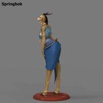3d_(artwork) accessory animated antelope anthro bambookat bovid butt clothed clothing digital_media_(artwork) female front_view grazing_antelope hi_res hooves horn impala mammal oryx side skinny solo springbok tail true_antelope view webm