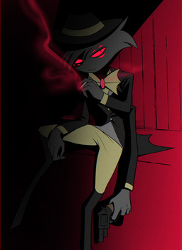 4_arms cigarette cigarette_smoke clothed clothing hat headgear headwear holding_cigarette holding_object male multi_arm multi_eye multi_limb smoke solo enaic31 hazbin_hotel hellaverse arackniss_(hazbin_hotel) arachnid arthropod demon humanoid spider absurd_res hi_res