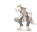 5_fingers ambiguous_gender anthro clothed clothing crotch_head faceless fingers simple_background solo what white_background slate mythology canid canine mammal mythological_canine mythological_creature werecanid werecanine werecreature werewolf monochrome