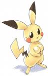 anthro black_eyes breasts featureless_breasts female fur kemono semi-anthro solo yellow_body yellow_fur oyatsu nintendo pokemon generation_1_pokemon mammal pikachu pokemon_(species) rodent