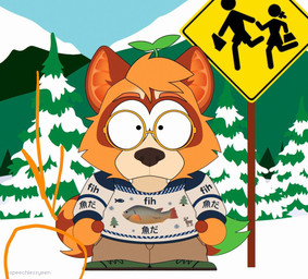 fur male orange_body orange_fur solo speechlessyeen comedy_central south_park orandies mammal procyonid raccoon