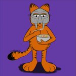 anthro fur male orange_body orange_fur simple_background solo tail text darkito420 garfield_(series) mf_doom garfield_the_cat domestic_cat felid feline felis mammal 1:1 absurd_res digital_media_(artwork) hi_res tagme