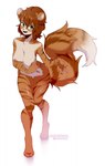 anthro big_breasts braided_hair breasts female fluffy fluffy_tail green_eyes hair nipples nude smile solo tail thigh_gap coffeechicken malina_(athiesh) domestic_cat felid feline felis mammal tabby_cat digital_media_(artwork) hi_res shaded