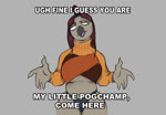 annoyed anthro bangs beak clothed clothing crop_top degradation female humiliation insult panties shirt slightly_chubby solo topwear underwear joushi meme_clothing pogchamp ugh_fine_i_guess_you_are_my_little_pogchamp windy_treleaf_(joushi) avian bird animated meme short_playtime slideshow sound webm