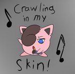 alternative_fashion angry blue_eyes dark_hair ear_piercing electronics emo female feral grey_background highlights_(coloring) microphone musical_note musical_symbol open_mouth phone_drawing piercing pink_body simple_background singing solo standing symbol happy_harvey linkin_park nintendo pokemon generation_1_pokemon jigglypuff pokemon_(species)