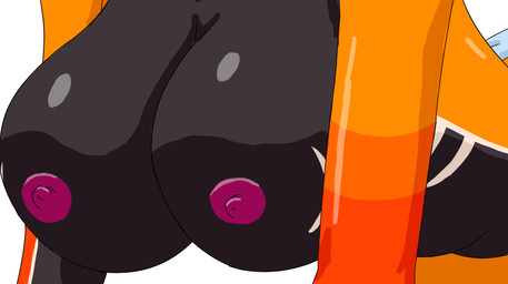 ambiguous_gender anal anal_penetration anthro anthro_penetrated big_breasts bouncing_breasts breast_shot breasts duo female female_penetrated fingers fur hand_on_butt huge_breasts multicolored_body multicolored_fur nipples offscreen_character orange_body orange_fur penetration pink_nipples sex simple_background solo_focus tail white_background doggyshel felid mammal prehistoric_species saber-toothed_tiger 2d_animation animated frame_by_frame hi_res loop shaded widescreen