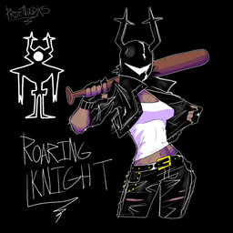 2_horns anthro antlers bat_(object) belt black_background bottomwear brown_body brown_fur clothing female fur holding_bat horn jacket leather leather_bottomwear leather_clothing leather_jacket leather_pants leather_topwear pants simple_background solo text topwear white_clothing white_topwear professornoodless deltarune undertale_(series) dess_holiday deer mammal new_world_deer reindeer 1:1 2025 english_text hi_res signature