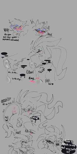 anal animal_genitalia animal_penis anus backsack balls blush butt butt_focus cloven_hooves dialogue dock_(anatomy) duo equine_genitalia equine_penis erection fangs feral flowing_mane forked_tongue genitals hooves lying male male/male mane messy_mane moan oral penis pivoted_ears plot_focus rimming sex simple_background tail teeth text tongue x-ray_view fangyy friendship_is_magic hasbro my_little_pony king_sombra_(mlp) sunburst_(mlp) classical_unicorn equid equine horse mammal pony 2026 absurd_res comic english_text hi_res long_image monochrome tall_image unfinished