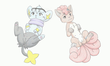 animated_gif belly belly_expansion blush clitoris duo egg expansion eyewear female feral fur genitals glasses group_oviposition looking_pleasured multi_nipple multi_tail nipples nude oviposition pink_clitoris pregnant pregnant_female rapid_pregnancy scarf simple_background stretched_vagina tail vaginal_oviposition vulva white_background aogami charlescaw nintendo pokemon jaki-kun_(character) sabi_(character) generation_1_pokemon generation_4_pokemon pokemon_(species) shinx vulpix 2022 2d_animation animated short_playtime traditional_media_(artwork)