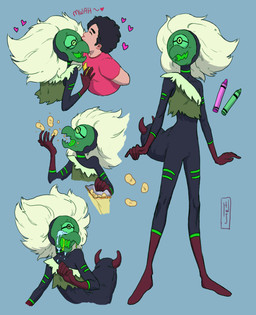 1_eye arthropod_abdomen beak black_hair blush bodily_fluids chips_(food) crayon crying drooling duo eating eyes_closed female food hair happy heart_symbol kissing male sad saliva tears white_hair hwenjing cartoon_network steven_universe centipeetle steven_quartz_universe alien alien_humanoid animal_humanoid arthropod arthropod_humanoid corrupted_gem gem_(species) human humanoid insect insect_humanoid mammal nephrite_(gem_species) hi_res