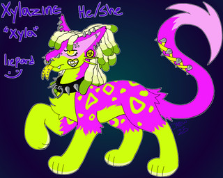 ambiguous_gender bangs biohazard_symbol collar corset_piercing dreadlocks feral gauge_piercing hazard_symbol long_tail neon piercing pointed_tail solo sparklefur spiked_collar spikes surface_piercing symbol tail tongue tongue_piercing chowmalgamation nintendo pokemon fan_character xylazine_(chowmalgamation) generation_5_pokemon liepard pokemon_(species) 5:4 hi_res