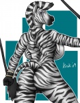 anthro arms_tied big_breasts bound breasts butt female genitals hooves nipples nude pussy solo stripes submissive submissive_female tail kiroki equid equine mammal zebra hi_res