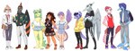 anthro clothed clothing feathered_wings feathers female group male plantigrade simple_background standing tail tail_feathers wings ko_op lucie_viatge goodbye_volcano_high fang_(gvh) leo_(gvh) naomi_(gvh) naser_(gvh) reed_(gvh) rosa_(gvh) sage_(gvh) stella_(gvh) trish_(gvh) aquilops ceratopsian dinosaur dromaeosaurid feathered_dinosaur feathered_scalie hadrosaurid liopleurodon marine microraptor ornithischian ornithopod parasaurolophus plesiosaur pliosaur prehistoric_species pterodactylus pterosaur reptile scalie stegosaurian stegosaurus theropod thyreophoran triceratops velociraptor concept_art hi_res official_art nonbinary_(lore) trans_(lore) trans_man_(lore) trans_woman_(lore)