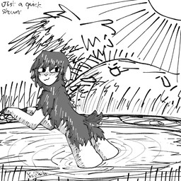 anthro bathing blush butt day dialogue ears_down fur grass hair happy hooves lake light looking_at_viewer male nude outside pivoted_ears plant presenting showering simple_background sky solo sun sunlight tail text tree water wet wet_body wet_fur young young_anthro yoshreveluv yoshua_(yoshreveluv) bovid bovine caprine mammal sheep 1:1 black_and_white digital_drawing_(artwork) digital_media_(artwork) english_text hatching_(art) monochrome shaded sketch