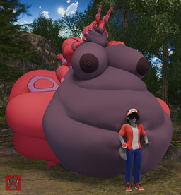 anthro areola belly belly_overhang big_belly big_breasts big_butt black_areola black_nipples breasts butt duo extreme_size_difference female huge_belly huge_breasts huge_butt huge_hips huge_thighs hyper hyper_belly hyper_breasts hyper_butt looming looming_over male male/female morbidly_obese morbidly_obese_anthro morbidly_obese_female nipples obese obese_anthro obese_female overweight overweight_anthro overweight_female size_difference thick_thighs weight_difference wide_hips vep125 nintendo pokemon canid canine canis fox generation_5_pokemon humanoid mammal pokemon_(species) scolipede wolf 2025 3d_(artwork) digital_media_(artwork) hi_res