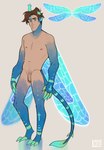 2_horns 3_toes 5_fingers alternate_species balls belly biped black_pubes blue_body blue_ears blue_exoskeleton blue_horn blue_sclera blue_tail blue_wings body_hair broken_horn brown_eyebrows brown_hair brown_nipples casual_nudity chest_hair collarbone exoskeleton eyebrows eyelashes feet fingers flaccid foreskin freckled_belly freckled_chest freckled_face freckled_shoulders freckles genitals glans gradient_horn green_eyes grey_background hair happy_trail horn humanoid_genitalia humanoid_penis insect_wings light_body light_skin male markings mouth_closed multicolored_horn navel nipples nude nude_humanoid nude_male partially_retracted_foreskin penis plantigrade pubes short_hair simple_background solo standing striped_markings striped_tail stripes tail tail_markings teal_body teal_exoskeleton teal_horn teal_tail toes two_tone_horn two_tone_tail wings loveluck hatchetfield starkid_productions boy_jerry animal_humanoid arthropod arthropod_humanoid dragonfly dragonfly_humanoid fairy humanoid insect insect_humanoid absurd_res artist_name hi_res