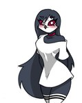 anthro avian avian_demon bird bird_demon blush clothing demon female helluva_boss legwear octavia_(helluva_boss) owl owl_demon pace-maker small_waist solo thick_thighs thigh_highs wide_hips