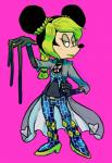 anthro armor biped breastplate clothed clothing coat female footwear green_eyes green_hair green_lipstick hair high_heels humor lipstick long_hair makeup nails parody shoes simple_background solo string topwear squiddybiddy disney jojo's_bizarre_adventure jolyne_cujoh minnie_mouse arthropod butterfly insect lepidopteran mammal mouse murid murine rodent crossover meme