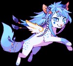 ambiguous_gender blue_body blue_eyes blue_fur blue_hair feral fluffy fluffy_tail fur hair inner_ear_fluff looking_at_viewer mouth_closed paws pink_nose quadruped solo tail tuft white_body white_fur white_sclera wings flavia-elric mammal 2019 alpha_channel digital_media_(artwork) low_res thumbnail