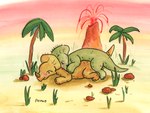 ambiguous_gender ambiguous_penetration blush duo feral from_behind_position grass lava penetration plant rock sex smile volcano phano ceratopsian dinosaur ornithischian prehistoric_species reptile scalie