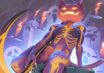 5_fingers anthro biped breasts candle female fingers fire holding_object melee_weapon navel nude nude_anthro nude_female polearm scythe sitting smile solo tail weapon kyander epic_games fortnite spice_(fortnite) domestic_cat felid feline felis ghost mammal spirit 2025 digital_drawing_(artwork) digital_media_(artwork)