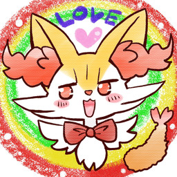 ambiguous_anthro ambiguous_gender anthro blush blush_lines blush_stickers bow_tie food front_view heart_symbol looking_away no_pupils open_:3 open_mouth open_smile shrimp_(food) smile solo text annyui0611 nintendo pokemon braixen canid generation_6_pokemon mammal pokemon_(species) 1:1 2022 digital_drawing_(artwork) digital_media_(artwork) english_text headshot_portrait hi_res japanese_description portrait translated_description