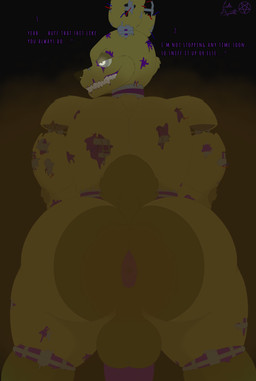 anthro anus balls big_balls big_butt big_penis butt fart fart_cloud fart_fetish farting_at_viewer fur genitals huge_butt humanoid_genitalia humanoid_penis machine male nude penis presenting presenting_hindquarters raised_tail simple_background smelly smile solo tail teeth text thick_thighs wide_hips lukeazeroth89 five_nights_at_freddy's five_nights_at_freddy's_3 scottgames springtrap_(fnaf) animatronic lagomorph leporid mammal rabbit robot colored digital_drawing_(artwork) digital_media_(artwork) hi_res shaded signature sketch