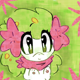 ambiguous_gender chibi feral solo anonymous_artist nintendo pokemon generation_4_pokemon land_forme_shaymin legendary_pokemon pokemon_(species) shaymin 1:1 colored half-length_portrait hi_res portrait