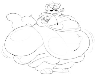 anthro belly big_belly black_sclera clothing fist hair hoodie huge_belly hyper hyper_belly male moobs morbidly_obese morbidly_obese_anthro morbidly_obese_male motion_lines navel obese obese_anthro obese_male overweight overweight_anthro overweight_male simple_background solo standing topwear white_background boxmingle kwess felid leopard mammal pantherine hi_res line_art monochrome