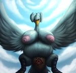 2020 absurd_res alternate_version_at_source animal_genitalia areola avian avian_butt beak belly big_belly big_breasts biped bird blush breasts busty_feral cloaca despairchanpu detailed_genitals digital_media_(artwork) feathers female feral front_view generation_5_pokemon genitals hi_res huge_breasts light lighting looking_at_viewer low-angle_view nintendo nipples non-mammal_breasts non-mammal_nipples overweight overweight_female overweight_feral pink_areola pink_nipples pokemon pokemon_(species) scutes semi-anthro shaded signature solo spread_wings swanna tail tail_feathers white_body white_feathers wings worm's-eye_view yellow_beak