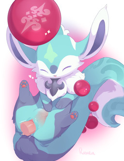 :3 big_ears big_tail cheek_tuft disembodied_penis duo eyes_closed facial_tuft female feral front_view fur fur_markings genitals green_body green_fur grey_body grey_fur heart_symbol legs_up levitation male male/female markings motion_lines orb penetration penile penile_penetration penis penis_in_vagina tail tuft vaginal vaginal_penetration x-ray_view raxea final_fantasy mythology square_enix mythological_carbuncle mythological_creature 2026 absurd_res colored digital_media_(artwork) hi_res