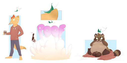 anthro balls beverage big_balls bottomwear brown_body brown_fur clothing coffee fur genitals hair hand_in_pocket holding_beverage holding_object hoodie leaf looking_up male nipples nude overweight pants penis pockets poof_transformation red_clothing red_hair red_hoodie red_topwear shrinking shrinking_out_of_clothes simple_background sitting size_transformation solo species_transformation surprised tail topwear transformation weight_gain fauvfox fauv_(fauvfox) canid canine fox mammal raccoon_dog tanuki 2021 absurd_res digital_media_(artwork) hi_res sequence