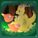 1:1 absurd_res alexboom alexboom11 angry anthro belt big_butt bottom_on_top butt charmeleon dragonite duo erection forest generation_1_pokemon hi_res looking_back male male/male nintendo penis_shadow plant pokemon pokemon_(species) smule tree