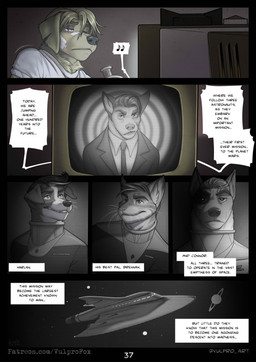 1950s_theme alcohol alcohol_bottle alcohol_consumption ambiguous_gender anthro apartment athletic athletic_anthro athletic_male band-aid band-aid_on_face bandage bandage_on_face beverage beverage_bottle biped black_border black_clothing black_eyebrows black_eyes black_markings black_nose black_suit black_suit_jacket black_text blonde_hair blue_eyes border bottle broadcast broadcasting brown_eyebrows bruised bruised_eye cheek_tuft clenched_teeth close-up clothed clothed_ambiguous clothed_anthro clothed_male clothing container crt crt_effect cup dark dialogue dizzy drinking_glass drunk ear_tuft electronics elegant elegant_dress ellipsis explanation eye_markings eye_spot eyebrows facial_expression facial_expressions facial_markings facial_tuft floppy_ears fluffy front_view fur fur_markings fur_tuft glass glass_container glass_cup glistening glistening_eyes glowing glowing_eyes grey_clothing grey_nose grey_screen grey_shirt grey_text grey_topwear group hair hair_over_eyes half-closed_eyes head_markings holding_bottle holding_container holding_object iconography inner_ear_fluff inside introducing_another light lights looking_at_television looking_at_viewer looking_away looking_forward looking_up male male_anthro markings minor_wound monotone_body monotone_fur motion_lines mouth_closed music musical_note musical_symbol narrowed_eyes neck_tuft necktie night notched_ear number open_mouth outside_border planet raised_eyebrow raised_eyebrows sad saturn_(planet) screen shadow shirt short_hair sleeveless_shirt sound_effects space space_uniform spacecraft spacesuit speech_bubble standing star striped_body striped_fur stripes substance_intoxication suit symbol tan_body tan_fur teeth television television_glow television_program television_show text thick_eyebrows three-quarter_view tired topwear tuft uniform vehicle vintage watching_television whiskers whiskey_bottle whiskey_glass white_clothing white_markings white_shirt white_text white_topwear white_whiskers wide_eyed wounded yellow_body yellow_fur vulprofox star_trek the_twilight_zone brennan_(vulprofox) connor_(vulprofox) dana_(vulprofox) harlan_(vulprofox) nameless_character ambiguous_species beagle bird_dog bull_terrier canid canine canis domestic_cat domestic_dog felid feline felis fox golden_labrador golden_retriever hunting_dog mammal retriever scent_hound terrier 2023 black_and_white bust_portrait colored comic dated detailed digital_drawing_(artwork) digital_media_(artwork) english_text greyscale hi_res lighting monochrome multiple_scenes portrait shaded signature url watermark