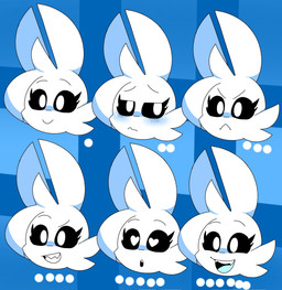 angry black_eyes blush emoji expressions female heart_eyes heart_symbol pupils shy smile white_body white_pupils lokbunny17 lok_bunny lagomorph leporid mammal rabbit hi_res