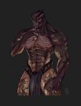 abs big_penis bodily_fluids bottomwear claws clothed clothing drooling flaccid genitals grey_background grin loincloth male mottled mottled_body mottled_skin muscular muscular_male partially_clothed penis saliva sharp_teeth simple_background smile solo standing teeth luluthir duke_nukem_(series) alien humanoid 2020 absurd_res hi_res