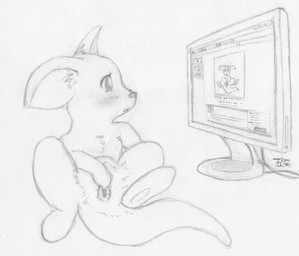 animal_genitalia cloaca comparing computer electronics female feral genitals simple_background solo chu kangaroo macropod mammal marsupial 2010 monochrome