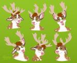 ear_piercing emotion_chart eyewear glasses green_eyes industrial_piercing male piercing solo tongue tongue_out chibi-marrow dallas_(gingersnaps) cervine deer fallow_deer mammal 2019