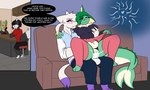 anthro biped black_tail bodily_fluids bottomwear clothing cum cum_in_vagina cum_inside dialogue digit_ring duo_focus erection eyebrows female fingers fur genital_fluids genitals good_girl green_body group impregnation jewelry male multicolored_tail navel ovum ovum_with_heart penetration penile penile_penetration penis pokemorph pupils purple_background red_eyes ring sex simple_background sitting skirt speech_bubble sperm_cell stealth_sex tail text vaginal vaginal_penetration vulva wedding_ring white_body white_fur white_tail anglo nintendo pokemon anglo_(anglo) eeveelution generation_1_pokemon generation_5_pokemon mienshao pokemon_(species) vaporeon absurd_res english_text hi_res