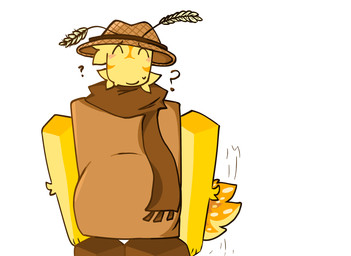 ^_^ antennae_(anatomy) anthro arm_tuft belly big_belly blocky blush blush_lines bodily_fluids breasts cheek_tuft clothed clothing confusion eyebrows eyebrows_through_hat eyes_closed facial_crest facial_tuft fluffy fluffy_tail front_view fully_clothed fur hands_behind_back hat head_tuft headgear headwear hwwhp innocence innocent_expression male markings motion_lines multicolored_body multicolored_fur nervous nervous_smile nervous_sweat no_genitals oblivious pattern_clothing pattern_hat pattern_headgear pattern_headwear paws plant pregnant pregnant_male question_mark redesign scarf scut_tail short_tail shy simple_background slight_smile smile solo spots spotted_markings spotted_tail straw_hat sweat symbol symbol_eye tail tail_markings tail_motion tailwag toony tuft unaware_pregnancy unusual_eyes video_game_character what wheat wheat_antennae white_background whycuzweplayingbendy happy_world_with_happy_people roblox thomas_(hwwhp) elemental_creature flora_fauna mammal robloxian cel_shading digital_media_(artwork) hi_res ibispaint_(artwork) shaded simple_shading