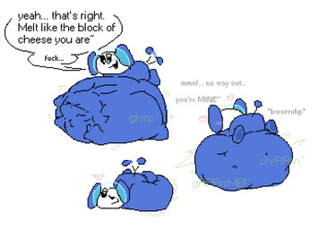 abdominal_bulge afterimage ambiguous_anthro ambiguous_gender ambiguous_prey anthro anthro_prey armless aroused aroused_face ass_up belly belly_on_ground belly_reduction belly_squish big_belly big_ears biped black_eyes black_text bloated blue_bodysuit blue_clothing blue_skinsuit blue_spacesuit blush blush_lines bodily_noises bodysuit bubble_helmet burping cheek_blush closed_smile clothing conjoined_speech_bubble derived_sound_effect dialogue digestion digestion_noises digestion_sequence ellipsis face_imprint foot_on_belly fully_inside glorp green_text grunting hand_imprint heart_reaction heart_symbol hearts_around_head huge_belly hyper hyper_belly imprint line_tail looking_at_belly looking_at_own_belly looking_at_self looking_down looking_down_at_belly looking_down_at_self lying lying_on_ground male male_pred monotone_background monotone_bodysuit monotone_skinsuit motion_lines mouth_closed nose_blush noseless on_front on_ground one_eye_closed one_eye_half-closed open_mouth open_smile partial_speech_bubble pink_heart profanity pupils questionable_consent resting_on_belly rumbling_stomach satisfied semi-anthro short short_legs side_mouth simple_background size_difference skinsuit smaller_pred smile soft_vore solo sound_effects space_helmet spacesuit speech_bubble squish star_pupils tail tail_motion tail_orb tailwag talking_to_another talking_to_prey taunting teasing text thin_tail three_frame_sequence tight_clothing tongue unseen_prey unusual_ears vore vowelless vowelless_sound_effect white_background white_face white_pupils meatcanister chuchu_rocket nintendo pokemon sega chuih daniel_(meatcanister) chuchu_(chuchu_rocket) generation_1_pokemon mammal mouse murid murine pikachu pokemon_(species) rodent 2026 digital_media_(artwork) english_description english_text full-length_portrait hi_res pixel_(artwork) portrait male_(lore)